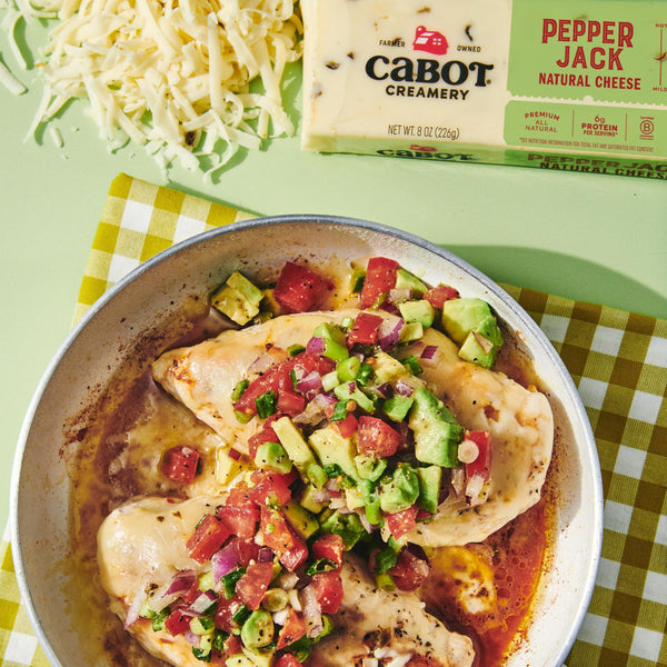 Skillet Pepper Jack Chicken with Avocado Salsa
