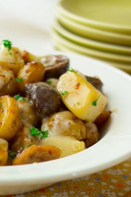 Potato, Apple and Sausage Bake