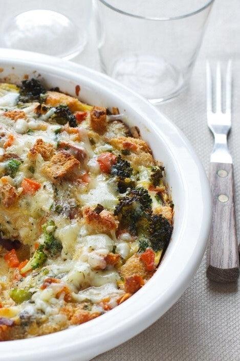 Savory Bread Pudding with Cheddar