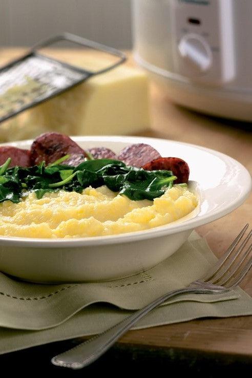 Slow Cooker Polenta with Cheddar