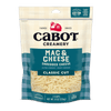 A pack of Cabot Creamery Mac & Cheese Cheddar Cheese in blue and cream packaging with a red barn logo contains 8 oz (226g) of Alpine and Vermont Sharp Cheddar cheese, labeled Classic Cut. Ideal for enhancing your mac and cheese dishes.