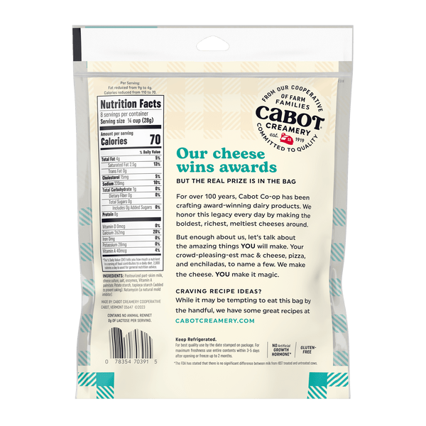 Lite50 Sharp Shredded Cheddar Cheese – Cabot Creamery