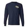 The New Duds Butter Long Sleeve T-shirt is a heavyweight navy tee made from 100% ring-spun cotton, featuring a small butter stick graphic and BUTTER on the upper left chest.
