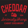 Red text on a black background reads: Seriously Sharp Sweatpants by New Duds with an icon of a barn in the center—a bold look that pairs perfectly with your favorite black sweatpants for cozy style.