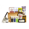 A Cabot X That Cheese Plate: Ultimate Charcuterie Gift Box featuring a wooden board surrounded by award-winning cheeses, salami, olives, pecans, crackers, a small jar of jam, and a cheese knife.