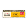 Cabot Creamery Everything Bagel Cheddar Cheese, 8 oz deli bar, comes in clear packaging with a yellow label featuring the Cabot logo. This lactose free cheese has visible seasoning specks.
