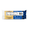Back of a Cabot Creamery Extra Sharp Yellow Cheddar Cheese package with nutrition facts, ingredients, barcode, gluten-free and no artificial growth hormone features. The packaging features a blue and white plaid design.