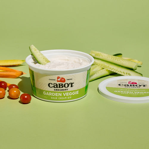 Cabot Garden Veggie dip with tomatoes, carrots and cucumbers