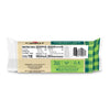 Back of a Cabot Creamery Monterey Jack Cheese package with nutrition facts, ingredients, barcode, and labels stating this melting cheese is gluten-free and lactose free. Features a green plaid background design.