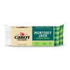 Cabot Creamery Monterey Jack Cheese, in green and beige packaging, is a farmer-owned, premium natural melting cheese that's lactose free and weighs 8 oz (226g).