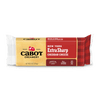 An 8 oz (226g) block of Cabot Creamery New York Extra Sharp Yellow Cheddar Cheese, premium and naturally aged, farmer owned, in red and cream packaging with 0g lactose per serving.
