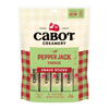 Cabot Creamery Pepper Jack Cheese features zesty snack sticks made with spicy cheese. The red and green plaid 10-pack of 0.75 oz sticks is high in protein, farmer-owned, and lactose free.