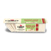 A clear plastic container of Cabot Creamery Pepper Jack Cheese holds 26 creamy, cracker cut slices. The green and red label displays images of jalapeno cheese and product details.