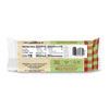 The back of a Cabot Creamery Pepper Jack Cheese block shows nutrition facts, ingredients, and gluten-free, halal, and kosher labels. The packaging displays a red and green plaid pattern.
