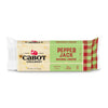 Cabot Creamery Pepper Jack Cheese, 8 oz, features a cream and red plaid package. This farmer-owned, premium natural cheese is lactose-free and perfect for adding spicy heat to your favorite dishes.