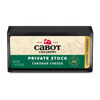 A 1 lb (453g) brick of Cabot Creamery Private Stock Cheddar Cheese, aged 16 months, Classic Vermont variety, with farm artwork on the packaging.
