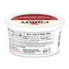 A round white tub of Cabot Creamery Salsa Grande Dip sits at an angle, displaying nutrition facts and company info. The lid shows the Cabot logo and bold red text—perfect for dipping chips or adding zest to your favorite dishes.