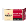 Cabot Creamery's Seriously Sharp Cheddar Cheese is a 2-pound bar in red, black, and cream packaging. It's premium, naturally aged, farmer owned, and has 0g lactose per serving.
