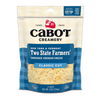 A package of Cabot Creamerys Two State Farmers’ Cheddar Cheese, an 8 oz (226g) classic cut cheese with bold flavor, is ideal for snacking. Its farmer-owned and B Corp certified.