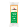 An 8 oz (227g) block of Cabot Creamery Vermont Sharp Yellow Cheddar Cheese, aged 9 months, with green and white packaging. Ideal for those who enjoy rich, aged cheddar flavor.