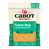 Package of Cabot Creamery Vermont Sharp Yellow Cheddar Cheese features lactose-free Classic Cut in 8 oz (226g), showing the farmer-owned logo, B Corporation certification, and guarantees 0g lactose.