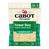 Cabot Creamerys Vermont Sharp Cheddar Cheese, in a green wrapper with black and white text labeled Classic Cut, is an 8 oz (226g) package of lactose-free, pre-shredded cheese featuring certification logos at the top.