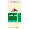 A 3-pound box of Cabot Creamery Vermont Sharp Cheddar Cheese featuring green and cream plaid, with “Farmer Owned,” “0g Lactose,” and “Naturally Aged” on the front.