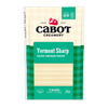 Cabot Creamery Vermont Sharp Cheddar Cheese, a 7 oz (198g) farmer-owned product, features nine slices of naturally aged award-winning cheddar in green plaid packaging.