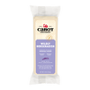 An 8 oz package of Cabot Creamery Wildly Horseradish Cheddar Cheese with a purple and cream label, highlighting its zesty horseradish cheddar flavor.
