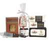 The Salty & Sweet Gift Pack from Cabot Creamery features Vermont cheddar cheeses, Castleton crackers, a cheese knife, Blake Hill preserves, and milk chocolates—perfect for pairing cheese and chocolate.