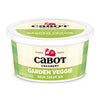 Enjoy a tasty snack with Cabot Creamerys Garden Veggie Dip. This 12 oz (340g) tub flaunts a cream and green container with red accents, showcasing its Farmer Owned label and promise of being Packed with Flavor, sure to delight your taste buds.