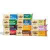 Experience the Cabot Creamery Cheese Block Party Pack, featuring twelve flavorful varieties of cheese blocks—including Mild, Monterey Jack, Vermont Sharp Cheddar, Colby Jack, Pepper Jack, Extra Sharp, Gouda, Horseradish, Seriously Sharp, Muenster, and Habanero—all neatly stacked in three rows.