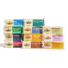 Twelve Cabot Creamery Cheese Block Party Pack cheeses, including Vermont Sharp Cheddar, Monterey Jack, and Gouda, are arranged in three rows—ideal for gifting or hosting your next party.