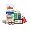 The Classic Vermont Charcuterie Gift Box by Cabot Creamery features cheddar cheese, crackers, preserves, and Olli salami, all attractively arranged on a white background with visible Cabot and Stowe Mercantile branding.