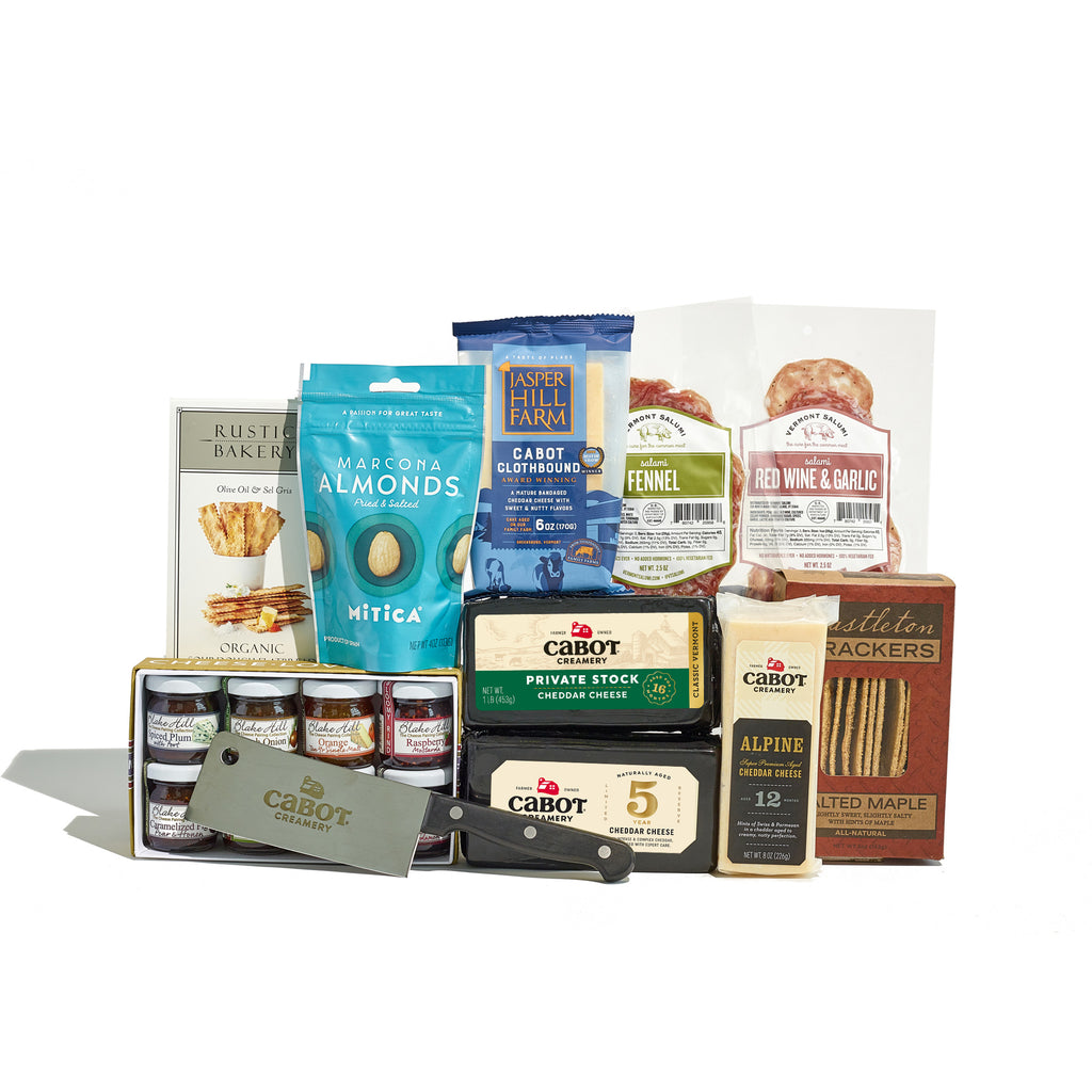 Cabot Cheese Pairing Collection Gift Bundle on white background