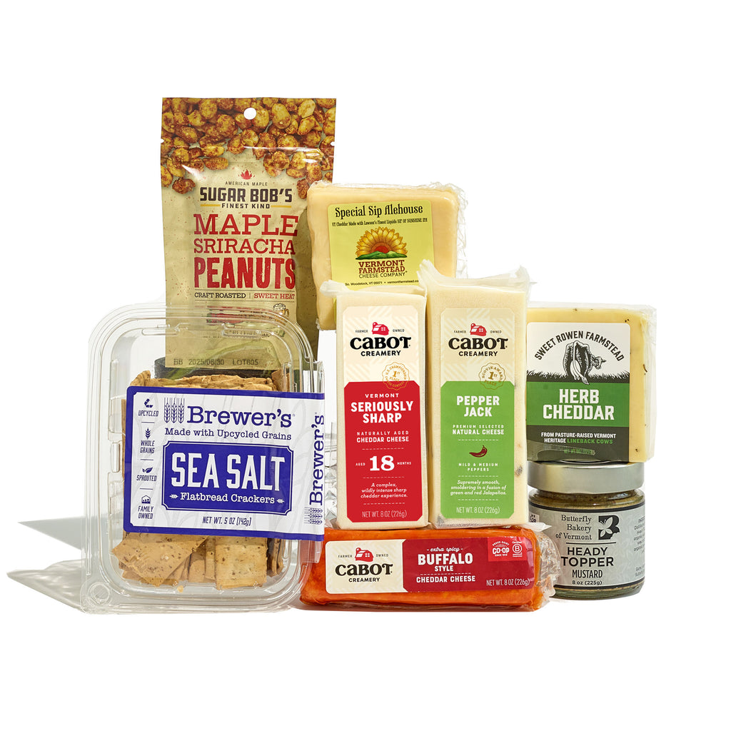 Cabot Vermont Cheddar and Hops Gift Bundle on white background