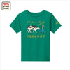 The Cabot x Always With Honor Toddler T-shirt by New Duds features a Vermont farmer and dairy cow pixel art with FRESH FROM VERMONT text; 10% of sales are donated, displayed in a badge on the shirt.