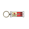 The WizardPins Seriously Sharp Charm Keychain is shaped like a Cabot Creamery package, features the Vermont Seriously Sharp label on red plaid, and includes a sturdy metal key ring.