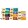 The Cheese Block Party Pack by Cabot Creamery features 12 cheese blocks, including Vermont Sharp Cheddar, Monterey Jack, and Gouda—arranged in two stacked rows on a white background—ideal for gifting or entertaining.