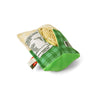 The Cabot x Play Vermont Cheddar Shredder Dog Toy by Play Pet Brands is a plush, eco-friendly dog enrichment toy shaped like an open green bag of cheddar chips—perfect for hide and seek play.