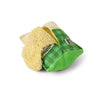 The Play Pet Brands Cabot x Play Vermont Cheddar Shredder Dog Toy is a plush, interactive hide and seek toy designed to resemble a bag of cheddar chips, featuring a green and yellow exterior with a fuzzy yellow chip for enrichment.