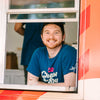 Cabot employee smiling on the Cabot Cruiser Food Truck