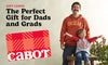 Image of a Man wearing a Cheddar Hoodie with a boy wearing a Big Cheese T-shirt and a Cabot Gift Card