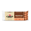 Block of creamy Cabot Creamery Muenster Cheese in orange and cream packaging featuring a plaid pattern on the right side. The label shows 8 oz, Premium Natural, and 6g Protein. Savor the rich taste of this creamy cheese—perfect for any occasion.