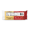 The back of a Cabot Creamery New York Extra Sharp Yellow Cheddar Cheese package displays nutrition facts, an ingredients list, barcode, and icons indicating it is gluten free and contains no artificial growth hormone. The packaging features red, white, and yellow accents and highlights its aged cheddar variety.