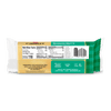 Back view of a Cabot Creamery Vermont Sharp Yellow Cheddar Cheese block package displaying nutrition facts, ingredients, and dietary icons on a green plaid background with white and yellow accents.
