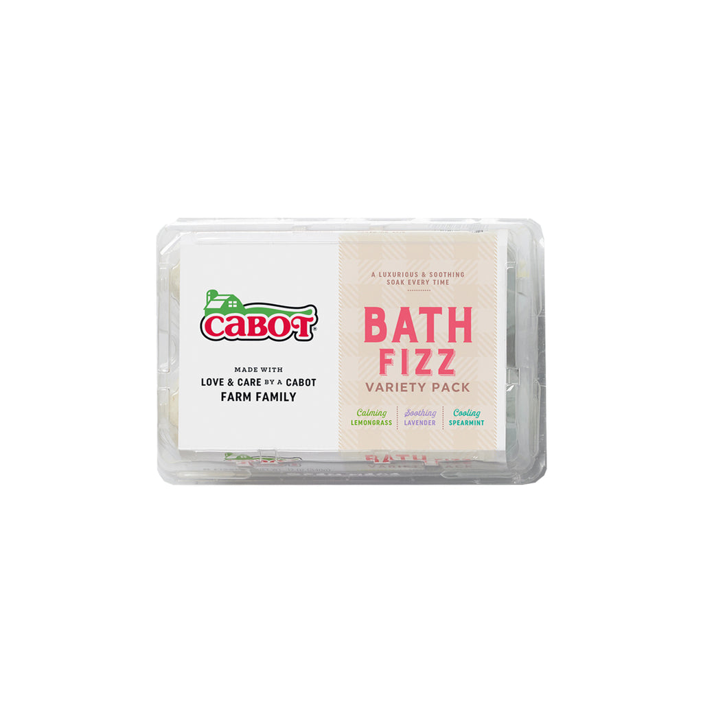 Cabot Farmer made bath fizzes on a white background