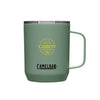 The Life is Cheddar in Vermont Insulated Mug by Pyrographics is a green, handled mug with Cabot Creamery’s logo and yellow text: From Our Cooperative of Farm Families, Committed to Quality. Celebrate Vermont pride—because Life is Cheddar!.
