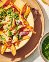 sweet potato poutine with chimichurri