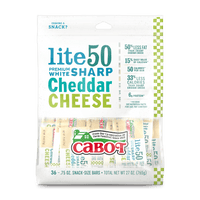 Cabot Creamery Lite50 Sharp Cheddar Cheese Cheese 27oz Snacking 